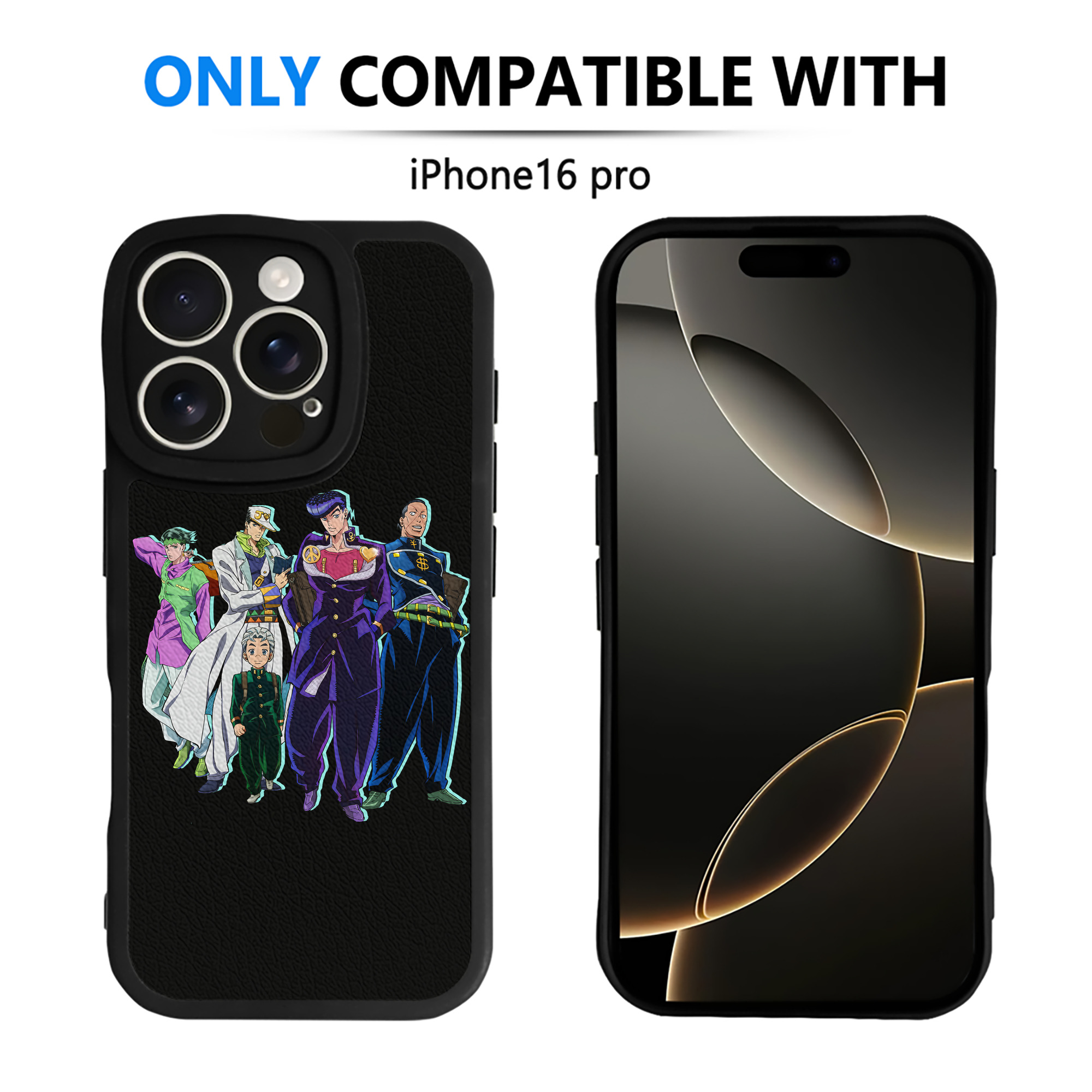 （画像用） ジョジョの奇妙な冒険 JoJo's Bizarre Adventure 【iPhone 16シリーズ対応】シリコンスマホケース（レザー調） 材質：シリコン